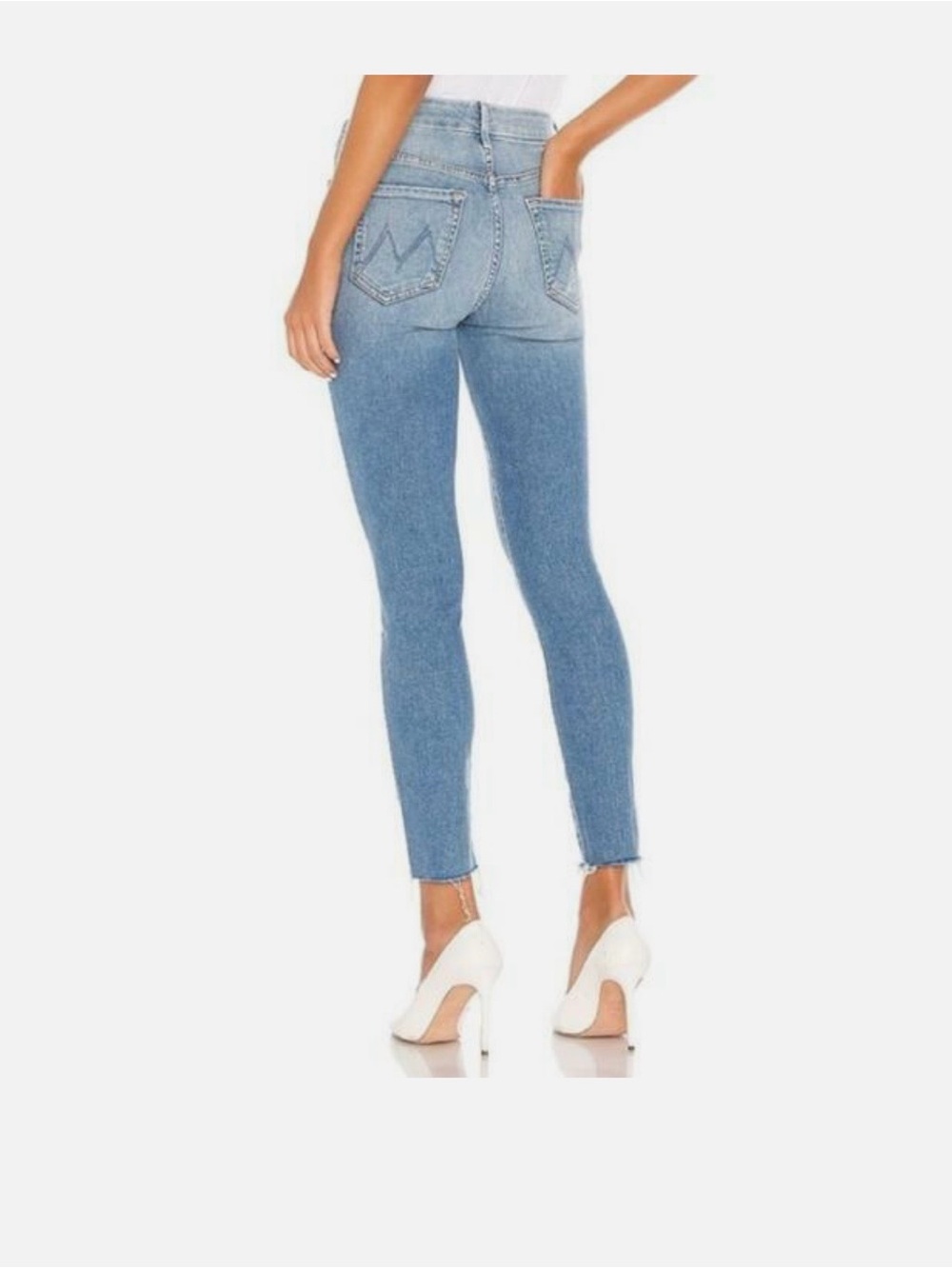 MOTHER High Waisted Looker Ankle Fray Jeans in Hey Sun size 25